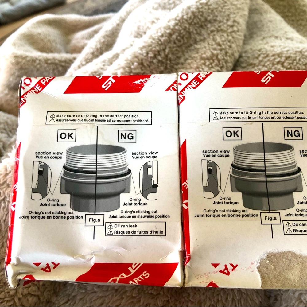 2- ORIG. 2019 Camry 4 cyl. TOYOTA Oil Filter O-Ring Kit
